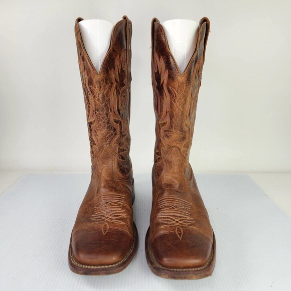 Boulet Canada Men's Brown cowboy boot US 10 D Square Toe western - Picture 2 of 10